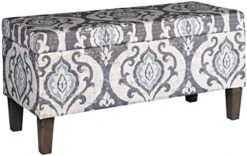 HomePop Large Upholstered Rectangular Storage Ottoman Bench With Hinged Lid, Slate Damask -Songmics Furniture Shop 41G k0IzwzL. AC 1