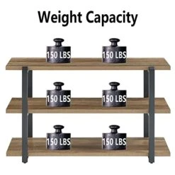 FOLUBAN Industrial Console Sofa Table, Rustic Entryway/Hallway Table With 3-Tier Open Shelf For Living Room, Oak 8 FOLUBAN Industrial Console Sofa Table, Rustic Entryway/Hallway Table With 3-Tier Open Shelf For Living Room, Oak -Songmics Furniture Shop 41G6Fvc6IlL