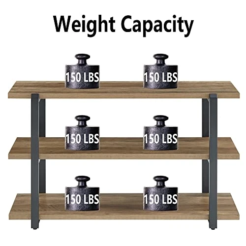 FOLUBAN Industrial Console Sofa Table, Rustic Entryway/Hallway Table With 3-Tier Open Shelf For Living Room, Oak 4 FOLUBAN Industrial Console Sofa Table, Rustic Entryway/Hallway Table With 3-Tier Open Shelf For Living Room, Oak - Image 4