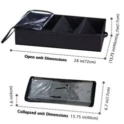 QINSAWAKA Underbed Storage Containers Under Bed Storage Drawer Organizer With Sturdy Structure For Clothes, Blankets, Shoes, Three-side Open Chunky Zippers Firm Sides & Bottom 2 Pack, Black -Songmics Furniture Shop 41GG9lLc3zL