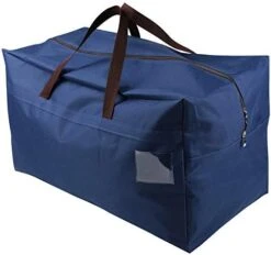 AMJ 100L Large Storage Bag For Comforters, Blankets, Clothes, Quilts And Towels, Better And Sturdy Organizer Bag, Thick Ultra Size Under Bed Storage, Moisture Proof, Blue -Songmics Furniture Shop 41GGLMiGYVL. AC