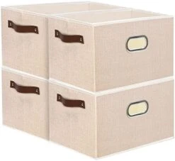 Yawinhe Collapsible Storage Bins, 15.0 X 9.8 X 8.3 Inch, Cube Storage Bins, Fabric Foldable Storage Bins Organizer Containers With Dual Leather Handles For Home Closet Office (White/Grey, 2-Pack) 25 Yawinhe Collapsible Storage Bins, 15.0 X 9.8 X 8.3 Inch, Cube Storage Bins, Fabric Foldable Storage Bins Organizer Containers With Dual Leather Handles For Home Closet Office (White/Grey, 2-Pack) -Songmics Furniture Shop 41GHKnxhGDL. AC