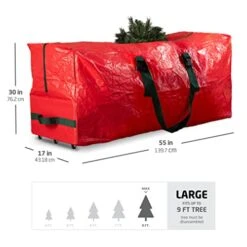 Zober Rolling Large Christmas Tree Storage Bag - Fits Artificial Disassembled Trees, Durable Handles & Wheels For Easy Carrying And Transport - Tear/Waterproof Polyethylene Plastic Duffle Bag (9 Ft., Red) 15 Zober Rolling Large Christmas Tree Storage Bag - Fits Artificial Disassembled Trees, Durable Handles & Wheels For Easy Carrying And Transport - Tear/Waterproof Polyethylene Plastic Duffle Bag (9 Ft., Red) -Songmics Furniture Shop 41GK8se2XmL