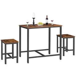 HOOBRO Dining Table Set, Bar Table And Chairs Set, Kitchen Table And Bar Stools, 3-Piece Breakfast Table Set For Kitchen, Living Room, Party Room BF75CZ01G1 -Songmics Furniture Shop 41GKWapHcXL