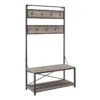 Walker Edison August Modern Farmhouse X Back Hall Tree With Bench, 72 Inch, Grey Wash