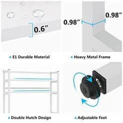 Tribesigns Bakers Rack With Hutch, Microwave Oven Stand, 5-Tier Kitchen Utility Storage Shelf, Height Free Standing Kitchen Organizer For Spices, Pots, Pans And Oven (White) -Songmics Furniture Shop 41GSRzGJMhS
