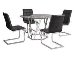 Signature Design By Ashley Madanere Round Contemporary Dining Room Table, Chrome Finish 6 Signature Design By Ashley Madanere Round Contemporary Dining Room Table, Chrome Finish -Songmics Furniture Shop 41GSpEP5gyL