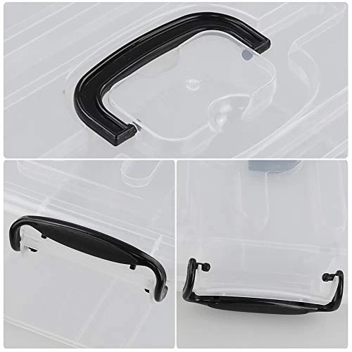 Nicesh 8 L Clear Plastic Storage Box With Handle, 2-Pack 1 Nicesh 8 L Clear Plastic Storage Box With Handle, 2-Pack