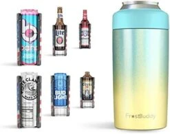 Frost Buddy Universal Can Cooler - Fits All - Stainless Steel Can Cooler For 12 Oz & 16 Oz Regular Or Slim Cans & Bottles - Stainless Steel (Camo Flag) -Songmics Furniture Shop 41GiOSduWL. AC