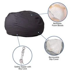 EMMA + OLIVER Oversized Solid Gray Refillable Bean Bag Chair For All Ages -Songmics Furniture Shop 41GtNDUmXeL