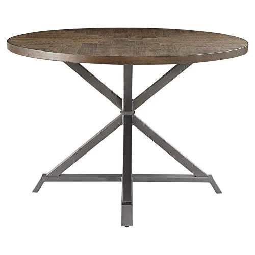 Homelegance Fideo 45" Round Industrial Style Dining Table, Pine,Brown 1 Homelegance Fideo 45" Round Industrial Style Dining Table, Pine,Brown