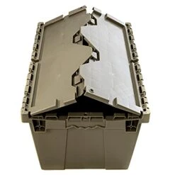 TEJAL 12 Gallon Commercial Flip Top Tote Storage Container (PACK OF 2) Industrial Plastic Storage Tote With Hinged Attached Lid (22.05 In. L X 15.40 In. W X 12.88 In. H) - Grey 18 TEJAL 12 Gallon Commercial Flip Top Tote Storage Container (PACK OF 2) Industrial Plastic Storage Tote With Hinged Attached Lid (22.05 In. L X 15.40 In. W X 12.88 In. H) - Grey -Songmics Furniture Shop 41H1eGsfV5L