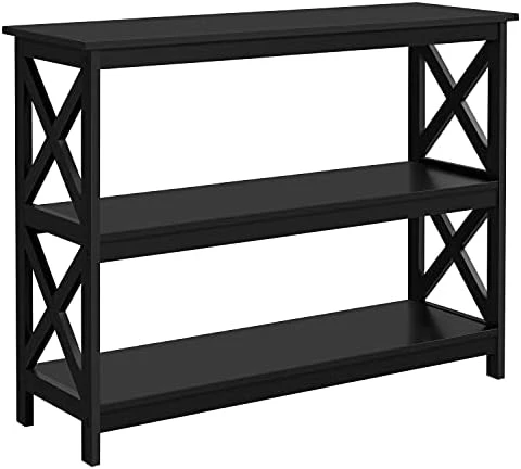 Topeakmart 42 Inch Long Console Sofa Table X Design Narrow Entryway Hallway Table W/ 3 Storage Shelves For Living Room, White 7 Topeakmart 42 Inch Long Console Sofa Table X Design Narrow Entryway Hallway Table W/ 3 Storage Shelves For Living Room, White - Image 7