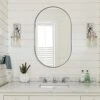 ANDY STAR Brushed Nickel Bathroom Mirror, 20x33 Oval Silver Mirrors, Oval Wall Mirror, Oval Vanity Mirror HD Reflection Metal Frame Mirror For Bathroom Hang Vertical Or Horizontal