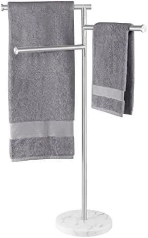 KES Towel Racks For Bathroom, 40-Inch Swivel Arms Standing 3 Bath Towel Racks With Weighted Marble Base, SUS304 Stainless Steel Brushed Finish, BTH219-2 6 KES Towel Racks For Bathroom, 40-Inch Swivel Arms Standing 3 Bath Towel Racks With Weighted Marble Base, SUS304 Stainless Steel Brushed Finish, BTH219-2 - Image 6