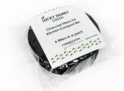 Charcoal Filters Compost Bin - Replacement Filter Round 7.25 Inch - Extra Thick 0.4" Kitchen Pail 6 Pack - Carbon Premium Quality Countertop Bucket - Cutting Template Unisize Composting Bins