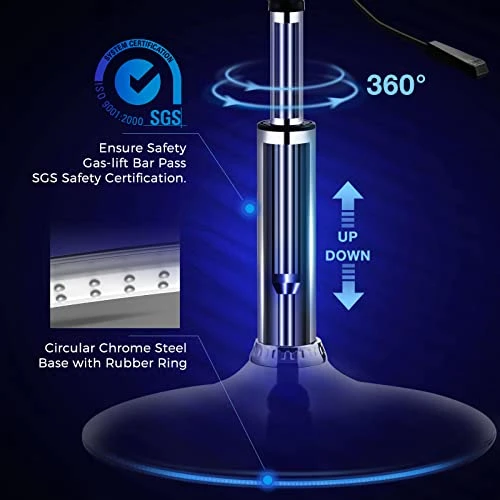 GREENSTELL Vanity Stool With Storage, 360°Swivel Makeup Stool, 17.9" To 24.2" Height Adjustable PU Leather Vanity Chair With Removeable Tray, Modern Round Ottoman For Bedroom Bathroom White 3 GREENSTELL Vanity Stool With Storage, 360°Swivel Makeup Stool, 17.9" To 24.2" Height Adjustable PU Leather Vanity Chair With Removeable Tray, Modern Round Ottoman For Bedroom Bathroom White - Image 3
