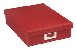 OSCO A4 Faux Leather Storage Box - Red