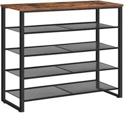 HOOBRO Shoe Rack, 5-Tier Shoe Storage Unit, Shoe Organizer Shelf For 16-20 Pairs, Saving Space, Durable And Stable, For Entryway, Hallway, Closet, Dorm Room, Industrial, Rustic Brown BF58XJ01 15 HOOBRO Shoe Rack, 5-Tier Shoe Storage Unit, Shoe Organizer Shelf For 16-20 Pairs, Saving Space, Durable And Stable, For Entryway, Hallway, Closet, Dorm Room, Industrial, Rustic Brown BF58XJ01 -Songmics Furniture Shop 41HTfYrrBaL. AC