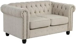 Morden Fort Couches For Living Room, Sofas For Living Room Furniture Sets, Loveseat And Sofa 2 Pieces, Fabric, Velvet Beige -Songmics Furniture Shop 41HY57VEXL. AC