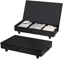 Under Bed Storage, 2 Pack Under Bed Storage Containers With Wheels And Lids, Folding Clothing Storage Boxes And Organizer Under Bed With Handles For Blankets, Pillows And Closet Organization, Grey 12 Under Bed Storage, 2 Pack Under Bed Storage Containers With Wheels And Lids, Folding Clothing Storage Boxes And Organizer Under Bed With Handles For Blankets, Pillows And Closet Organization, Grey -Songmics Furniture Shop 41HYDIbkXUL. AC