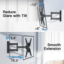 PERLESMITH Full Motion TV Wall Mount For 26-60 Inch TVs, TV Mount With Articulating Arms Swivels Tilt Extension - Wall Mount TV Brackets VESA 400x400 Fits LED LCD OLED 4K TVs Up To 70 Lbs -Songmics Furniture Shop 41HYPEtXuQL