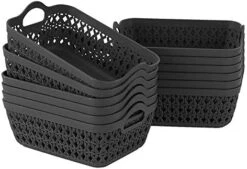 Zerdyne 6 Packs Large Plastic Storage Basket Tray With Handle, Gray 15 Zerdyne 6 Packs Large Plastic Storage Basket Tray With Handle, Gray -Songmics Furniture Shop 41HcB63JGCL. AC