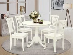 East West Furniture ANAV5-BLK-W Dining Set, 5-Piece -Songmics Furniture Shop 41HhAhhhaQL. AC