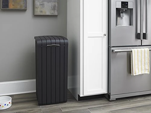 Keter Copenhagen 32 Gallon Resin Large Trash Can With Lid For Patio And Outdoor Kitchen, Brown 3 Keter Copenhagen 32 Gallon Resin Large Trash Can With Lid For Patio And Outdoor Kitchen, Brown - Image 3