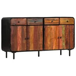 BDBHAVB Cabinets For Storage With Doors, Dining Sideboard, Sideboard, Easy To Assemble Suitable For Dining Room, Bedroom, Office Solid Reclaimed Wood 55.1"x13.8"x29.9"