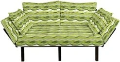 Ambesonne Striped Futon Couch, Retro Wavy Leaf Lines With Digital Effects Unusual Repeating Fresh Floral Essence Print, Daybed With Metal Frame Upholstered Sofa For Living Dorm, Loveseat, Green -Songmics Furniture Shop 41HvUfqcqRL. AC