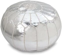 Mina Stuffed Moroccan Leather Pouf Ottoman, 20" Diameter And 13" Height (Brown) -Songmics Furniture Shop 41HyFr0FEdL. AC