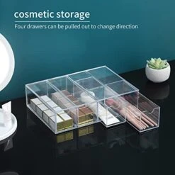 Aiscahent 4 Drawer Stackable Glasses Case Storage Organizer For Dresser, Bathroom, Bedroom, Desk, Office, 2.5" X 6.9" X 9.7", Clear -Songmics Furniture Shop 41I1wvzPTGL