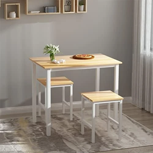 AWQM 3 Piece Dining Table Set, Small Kitchen Table And 2 Stools, Kitchen Breakfast Dining Table Set, Breakfast Table Of 35.43 X 23.62 X 29.92 Inches, Stools Of 13.8 X 13.8 X 17.8 Inches, Beige 9 AWQM 3 Piece Dining Table Set, Small Kitchen Table And 2 Stools, Kitchen Breakfast Dining Table Set, Breakfast Table Of 35.43 X 23.62 X 29.92 Inches, Stools Of 13.8 X 13.8 X 17.8 Inches, Beige - Image 9