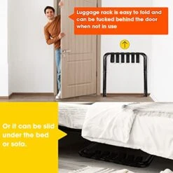 Ulimart Luggage Rack 2 Pack Steel Frame Folding Suitcase Stand,Luggage Rack For Guest Room,Easy Assembly Luggage Stand For Hotel For Bedroom,Guest Room Essentials -Songmics Furniture Shop 41IJC3m8KAL