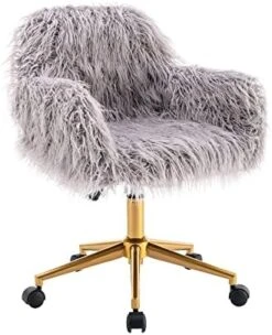 KCC Fluffy Office Desk Chair, Faux Fur Modern Swivel Armchair With Wheels, Soft Comfy Fuzzy Elegant Accent Makeup Vanity Chairs For Women Girls, Home Living Dressing Room Bedroom, Black 15 KCC Fluffy Office Desk Chair, Faux Fur Modern Swivel Armchair With Wheels, Soft Comfy Fuzzy Elegant Accent Makeup Vanity Chairs For Women Girls, Home Living Dressing Room Bedroom, Black -Songmics Furniture Shop 41IJRhyjLdL. AC