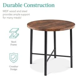 Best Choice Products 5-Piece Modern Round Counter Height Dining Set For Home Kitchen, Dining Room W/ 4 Chairs, 1.5in Thick Table - Brown -Songmics Furniture Shop 41ILWyMXU4L