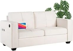 TYBOATLE Modern Living Room Sectional Sofa Sets 2 Piece, 65” W Tufted Mid-Century Loveseat Couch W/ 2 USB Charging Ports And Comfy Accent Arm Chairs For Small Space, Apartment, Office (Dark Grey) -Songmics Furniture Shop 41ILmEcFowL. AC