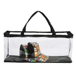 Fasmov 4 Pack Hat Storage Bag, Extra Large Cap Bag Transparent Moving Totes With Zipper Closure Reusable Backpack Carrying Handles, Each Holds 20 Hats (total 80 Hats) -Songmics Furniture Shop 41INXFmIWzL