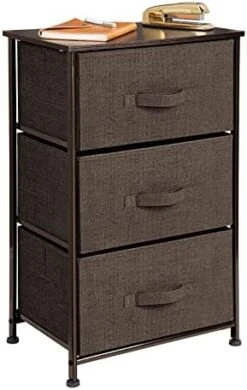 MDesign Steel Top And Frame Storage Dresser Tower Unit With 3 Removable Fabric Drawers For Bedroom, Living Room, Or Bathroom - Holds Clothes, Accessories, Lido Collection - Charcoal Gray -Songmics Furniture Shop 41ISe4YuUfL. AC