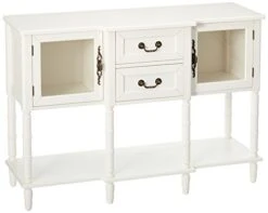 Kings Brand Furniture Wood Buffet Sideboard Cabinet Console Table, Cream White