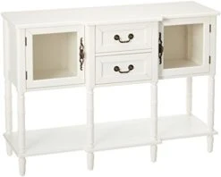 Kings Brand Furniture Wood Buffet Sideboard Cabinet Console Table, Cream White -Songmics Furniture Shop 41IUW69EX5L. AC