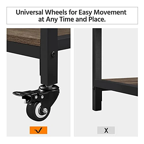 Yaheetech Kitchen Island On Wheels, 47.5" Rolling Kitchen Cart With Large Workstation, Utility Trolley Cart Coffee Bar Cart With Lockable Casters, Easy To Assemble, 24" Depth, Taupe Wood 6 Yaheetech Kitchen Island On Wheels, 47.5" Rolling Kitchen Cart With Large Workstation, Utility Trolley Cart Coffee Bar Cart With Lockable Casters, Easy To Assemble, 24" Depth, Taupe Wood - Image 6
