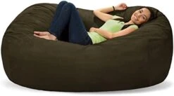 Comfy Sacks Memory Foam Bean Bag Chair, Black Furry -Songmics Furniture Shop 41IaXijgNtL. AC