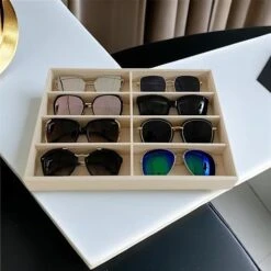 Large Beige Premium Quality Velvet Glasses Box Tray Stackable Practical Trade Show Home Use Jewelry Display Organizer 18 Large Beige Premium Quality Velvet Glasses Box Tray Stackable Practical Trade Show Home Use Jewelry Display Organizer -Songmics Furniture Shop 41IhmcHCVRL