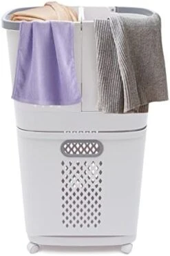 Rolling Laundry Basket Tower Large Laundry Basket With Wheels, Laundry Room Organization Multifunction Storage Basket Plastic (17 X 13 X 43 Inch) 10 Rolling Laundry Basket Tower Large Laundry Basket With Wheels, Laundry Room Organization Multifunction Storage Basket Plastic (17 X 13 X 43 Inch) -Songmics Furniture Shop 41IjKTICnjL. AC