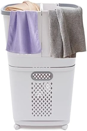 Rolling Laundry Basket Tower Large Laundry Basket With Wheels, Laundry Room Organization Multifunction Storage Basket Plastic (17 X 13 X 43 Inch) 5 Rolling Laundry Basket Tower Large Laundry Basket With Wheels, Laundry Room Organization Multifunction Storage Basket Plastic (17 X 13 X 43 Inch) - Image 5