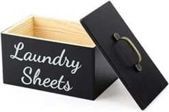Welltop Dryer Sheet Holder, Dryer Sheet Dispenser With Lid For Laundry Room Organization, Farmhouse Laundry Dryer Sheets Holder For Laundry Decor, Wooden Fabric Softener Dispenser Laundry Container -Songmics Furniture Shop 41IkxtGO1mL. AC