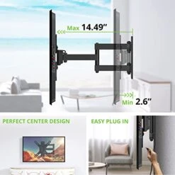 USX MOUNT Full Motion TV Monitor Wall Mount For Most 13-42 Inch Flat Curved Screen TVs & Monitors Up To 55lbs, Single Stud TV Mount Bracket Articulating Arms Swivel Tilt Extension, Max VESA 200x200mm -Songmics Furniture Shop 41IojrAZ7oL