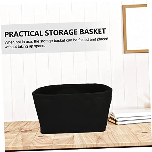 STOBAZA Container Dirty Clo Baskets Holder Black Non- Wardrobe Containers Bedroom Fabric With Kids Organizing Bin Tabletop Multifunctional Garment Magazine Basket Living Handles 4 STOBAZA Container Dirty Clo Baskets Holder Black Non- Wardrobe Containers Bedroom Fabric With Kids Organizing Bin Tabletop Multifunctional Garment Magazine Basket Living Handles - Image 4